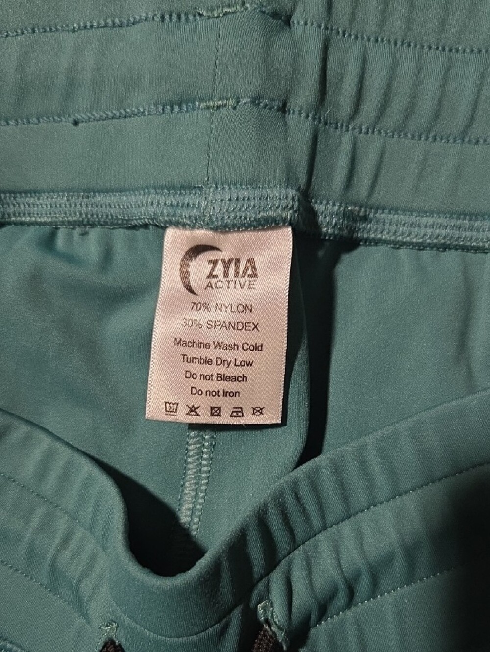 ZYIA Womens Teal Drawstring Joggers with Zipper Ankle - Picture 2 of 8